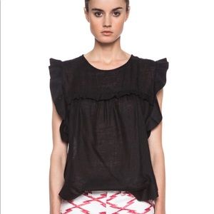 Isabel marant Etoile Sonia ruffled silk gauze top